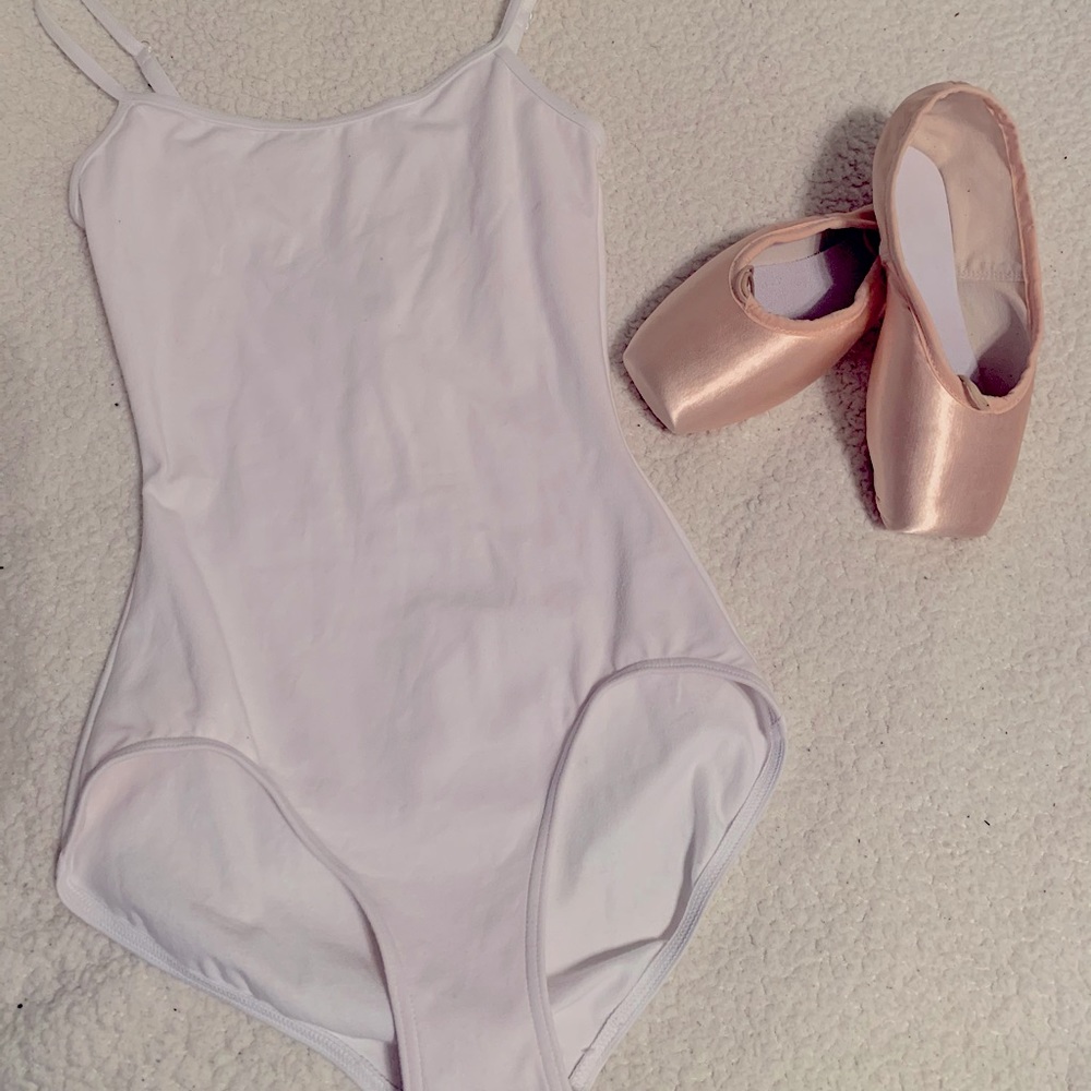 Basically new white dance leotard